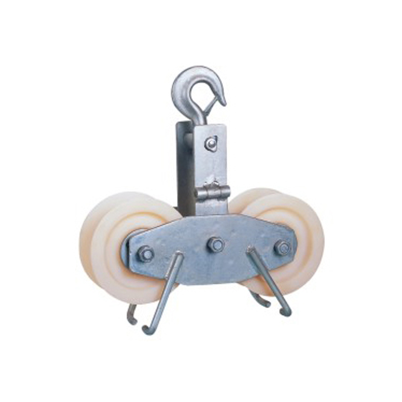 Front and rear double wheel pay-off pulley